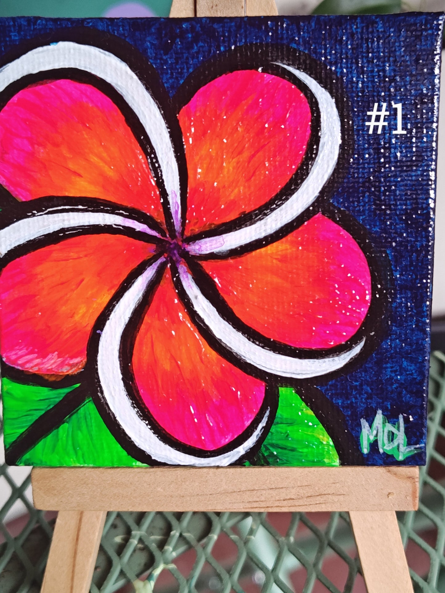 3" x 3" Original Mini Plumeria Paintings