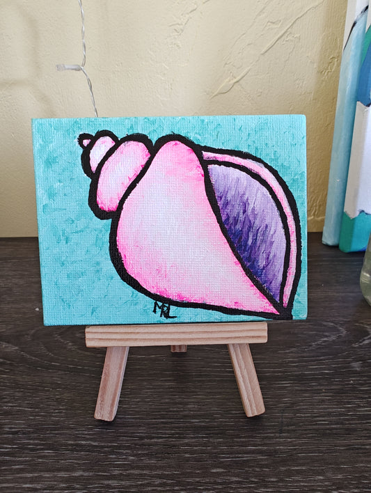 4" x 3" Mini Original Seashell Painting