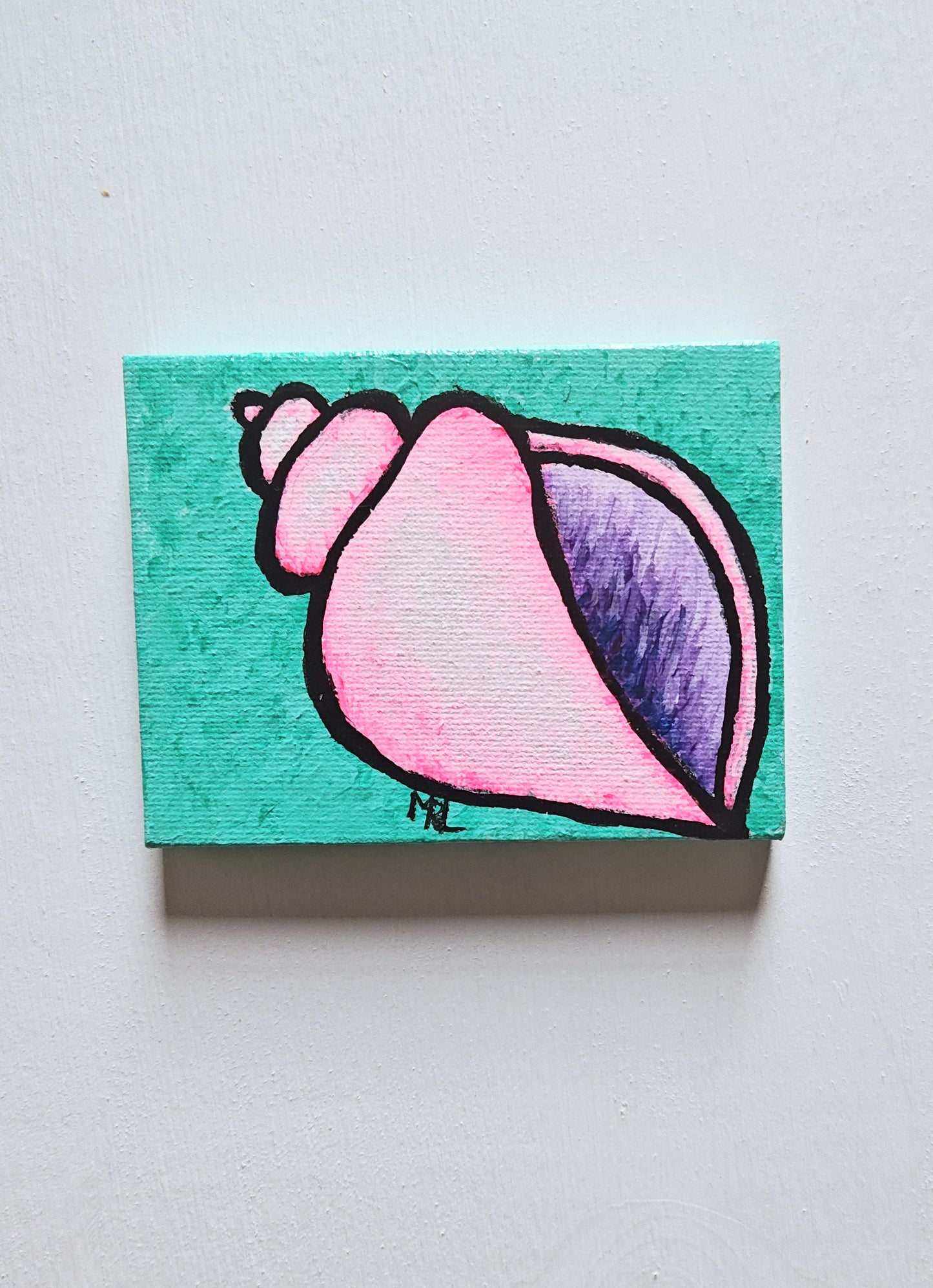 "Pinky" - Original Mini Seashell Painting