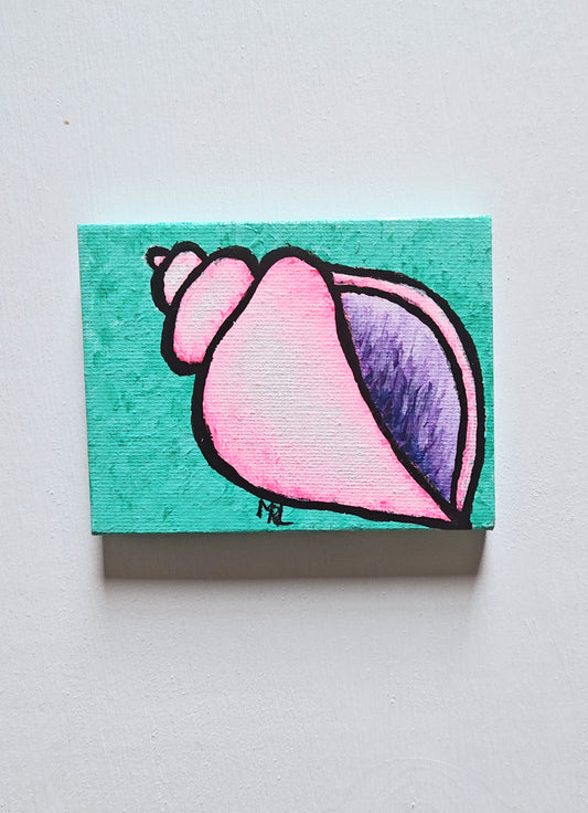 "Pinky" - Original Mini Seashell Painting