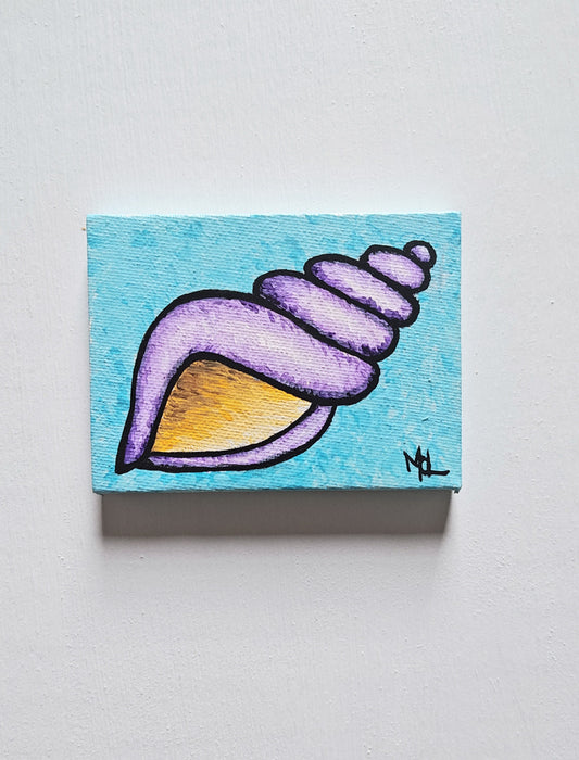 "The Brain" - 4" x 3" Original Mini Seashell Painting