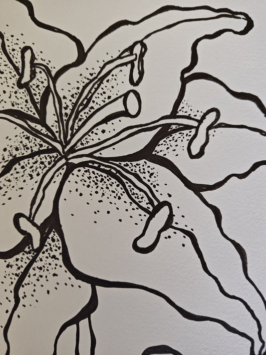 "Lilith" - 7" x 10" Original Lily Ink Drawing