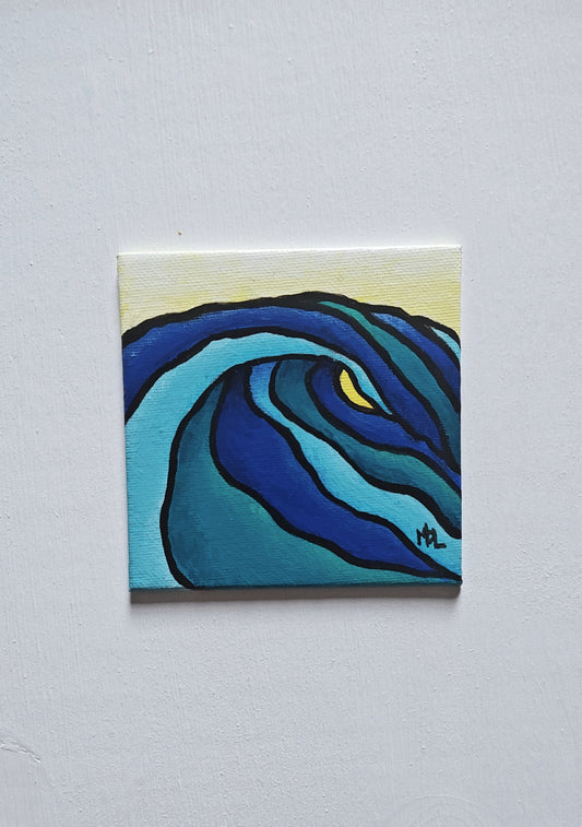 "Carl" - 4" x 4" Mini Wave Acrylic Painting